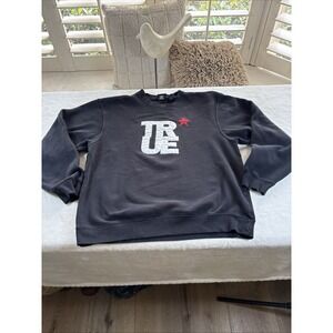 TRUE Yorkers‎ Crewneck Black Sweatshirt with Logo Red Star Streetwear Large